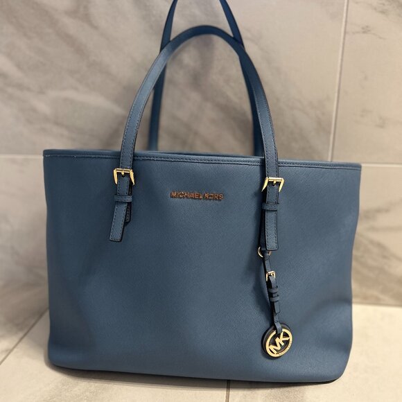 Michael Kors blue tote/laptop bag - Picture 1 of 5